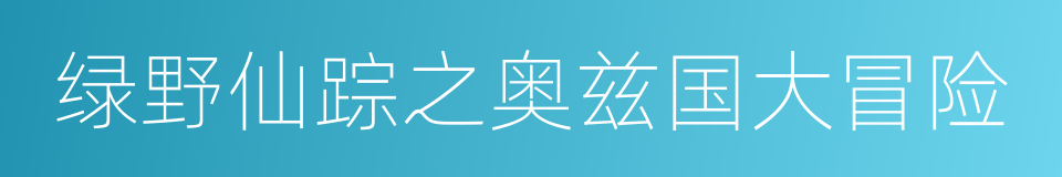 绿野仙踪之奥兹国大冒险的同义词