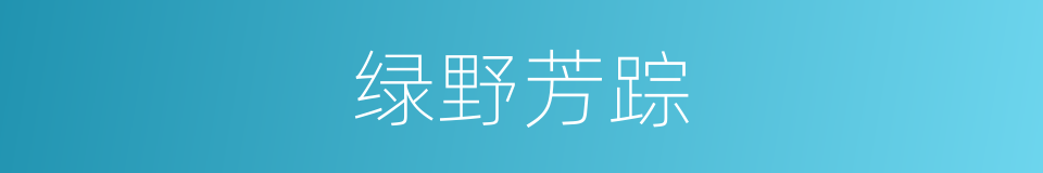 绿野芳踪的同义词