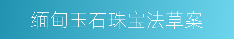 缅甸玉石珠宝法草案的同义词