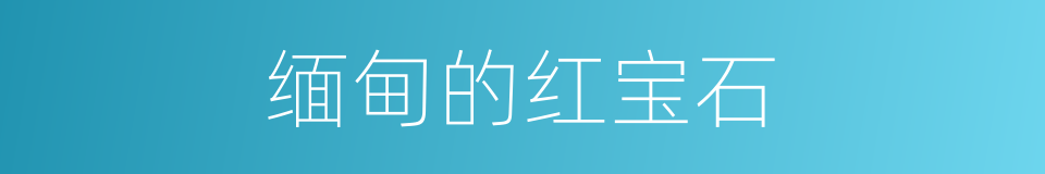 缅甸的红宝石的同义词