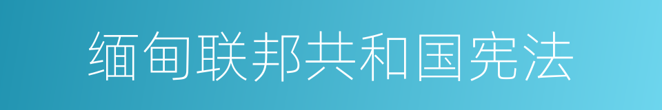 缅甸联邦共和国宪法的同义词