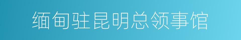 缅甸驻昆明总领事馆的同义词