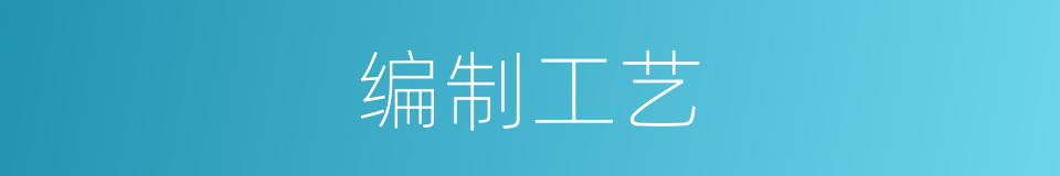 编制工艺的同义词