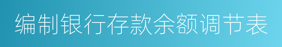 编制银行存款余额调节表的同义词