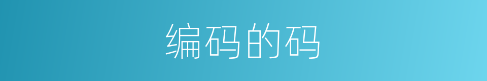 编码的码的意思