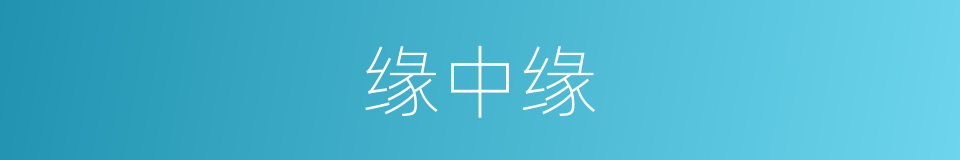 缘中缘的同义词