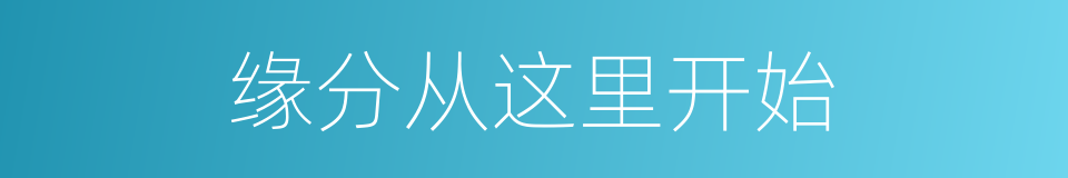 缘分从这里开始的同义词