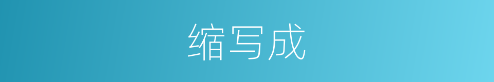 缩写成的同义词