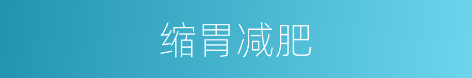 缩胃减肥的同义词
