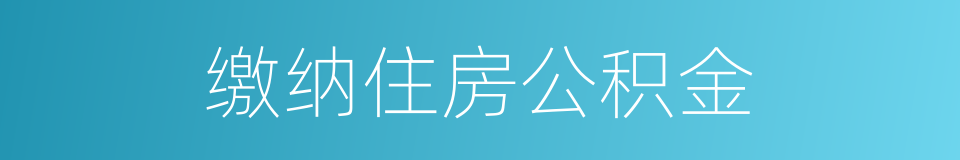 缴纳住房公积金的同义词