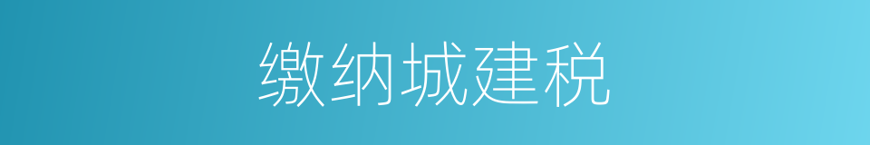 缴纳城建税的同义词