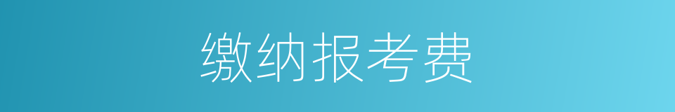 缴纳报考费的同义词