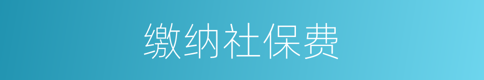 缴纳社保费的同义词