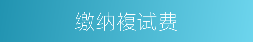 缴纳複试费的同义词