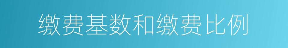 缴费基数和缴费比例的同义词