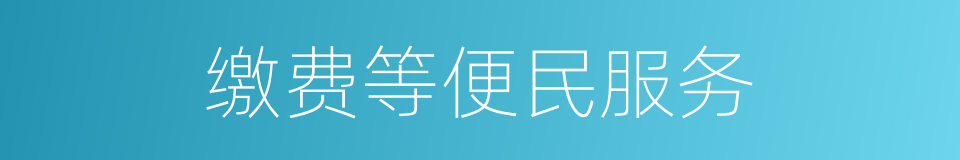 缴费等便民服务的同义词