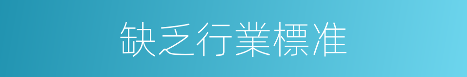 缺乏行業標准的同義詞
