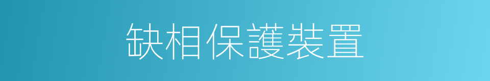 缺相保護裝置的同義詞