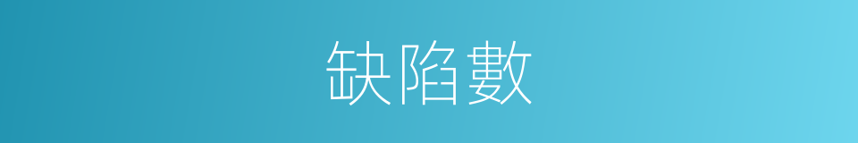 缺陷數的同義詞