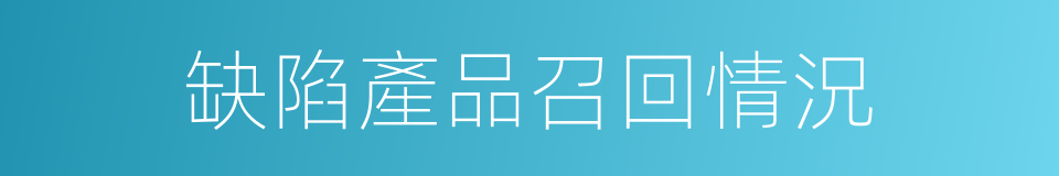 缺陷產品召回情況的同義詞