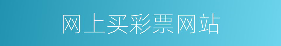 网上买彩票网站的同义词
