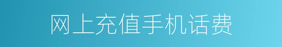 网上充值手机话费的同义词