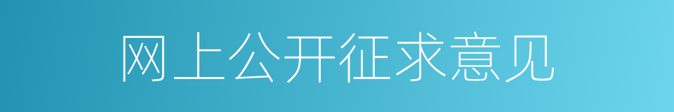 网上公开征求意见的同义词
