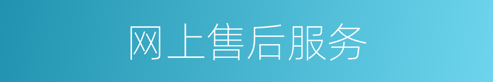 网上售后服务的同义词