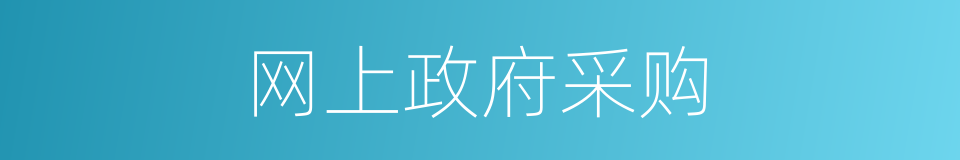 网上政府采购的同义词