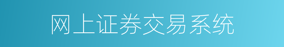 网上证券交易系统的同义词