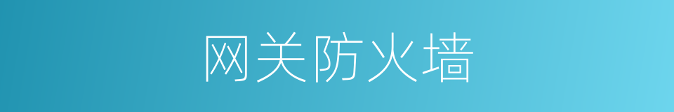 网关防火墙的同义词