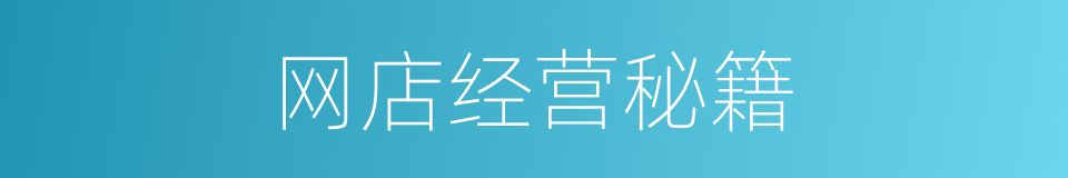 网店经营秘籍的同义词