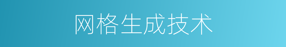 网格生成技术的同义词