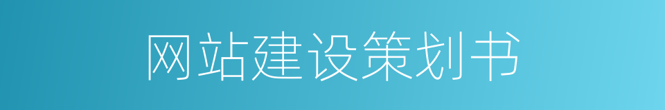 网站建设策划书的同义词