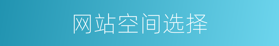 网站空间选择的同义词