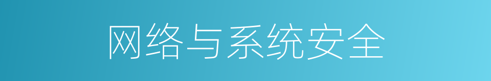 网络与系统安全的同义词