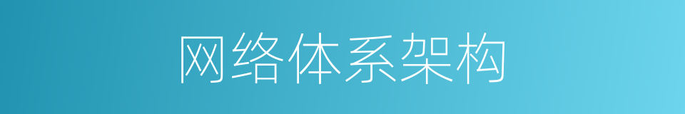 网络体系架构的同义词