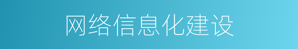 网络信息化建设的同义词