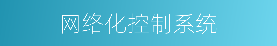 网络化控制系统的同义词
