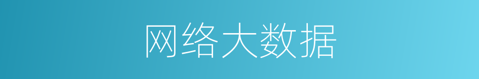 网络大数据的同义词