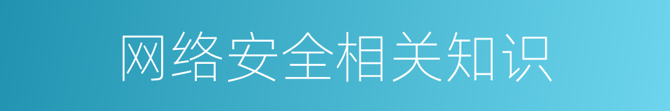 网络安全相关知识的同义词