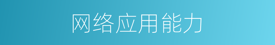 网络应用能力的同义词