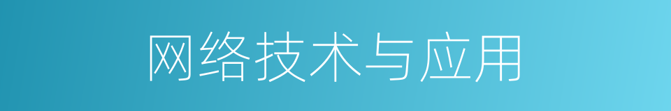 网络技术与应用的同义词