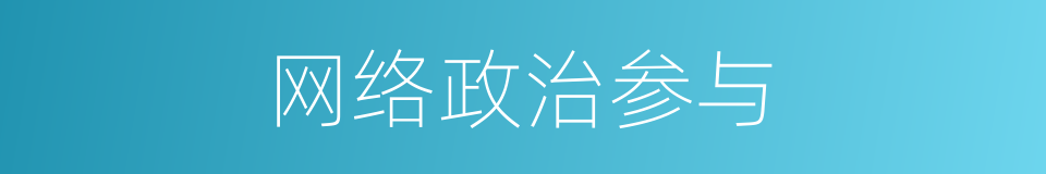 网络政治参与的同义词
