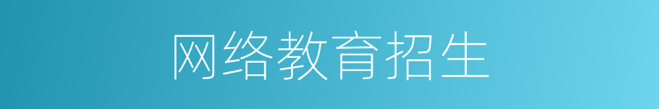 网络教育招生的同义词