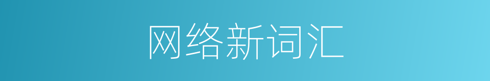 网络新词汇的同义词