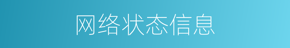 网络状态信息的同义词