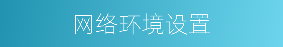 网络环境设置的同义词