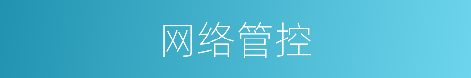 网络管控的同义词