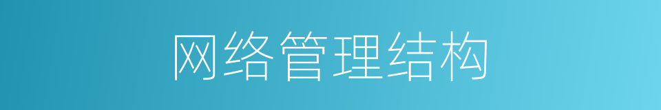 网络管理结构的同义词
